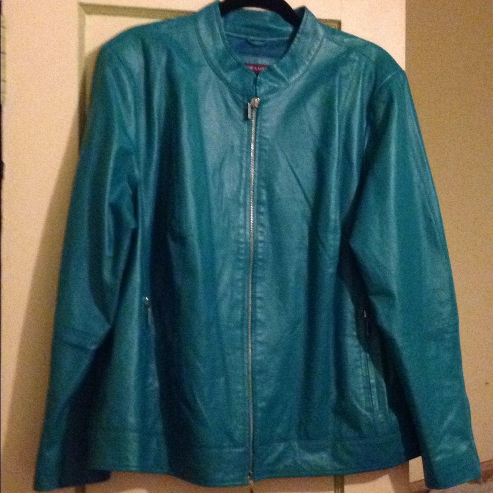 Jessica London Leather Jacket size 22 EUC